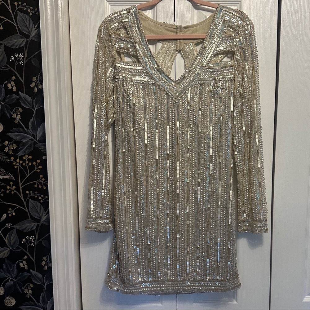 VENUS Sequin Embellished Mini Dress. Cruise, formal or dress up.